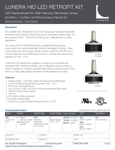 Lunera HID LED Lamp - Vertical - Retrofit Kit
