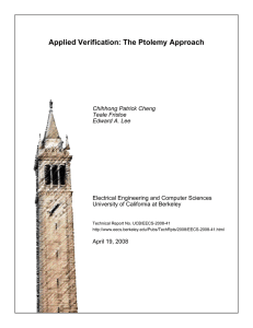 Applied Verification: The Ptolemy Approach