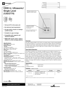OSW-U, Ultrasonic/ Single Level (120/277V)