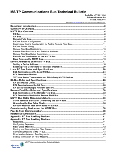 MS/TP Communications Bus Technical Bulletin