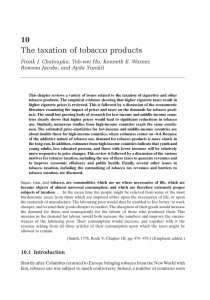 The taxation of tobacco products