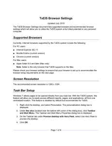 TxEIS Browser Settings