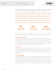 Management and monitoring The Citrix Advantage for Windows 10