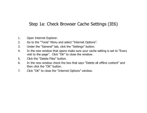 Step 1a: Check Browser Cache Settings (IE6)