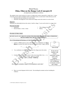 Ohm, Ohm on the Range Lab (Concepts) II