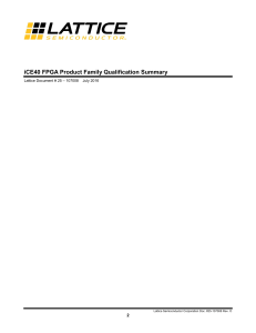iCE40 FPGA Product Family Qualification Summary