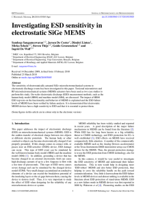 Investigating ESD sensitivity in electrostatic SiGe MEMS - Lirias