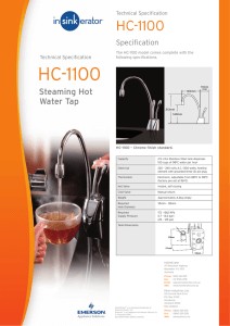 HC1100 Hot and cold water tap`s data sheet