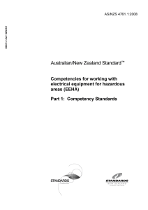 AS/NZS 4761.1:2008 Competencies for working with electrical