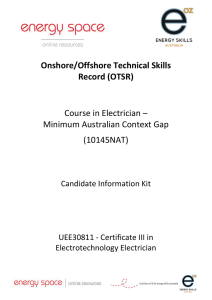 Candidate Information Kit for Course in Electrician - E