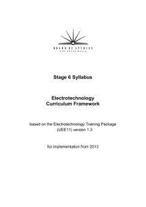 Electrotechnology Curriculum Framework Stage 6 Syllabus