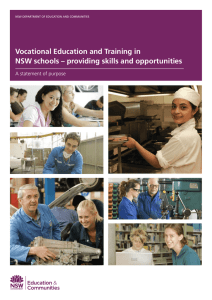 Vocational Education and Training in NSW schools – providing skills