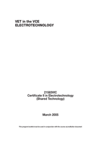 21583VIC Certificate II in Electrotechnology (Shared Technology)
