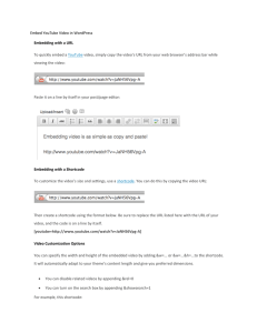 Embed YouTube Video in WordPress Embedding with a URL To