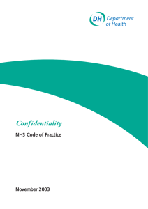 Confidentiality: NHS Code of Practice