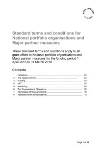 Standard terms and conditions for National portfolio organisations