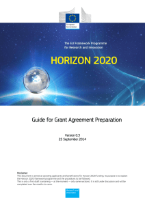 Guide for Grant Agreement Preparation