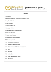 Guidance notes for Ordinary Watercourse consent applications