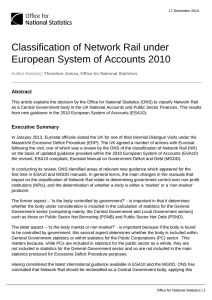 Classification of Network Rail under European System of Accounts