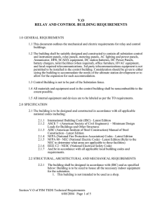 Relay and Control Building Requirements