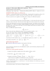 Lecture 2. First-order differential equations