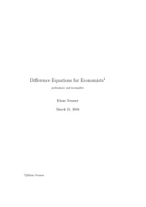 Difference Equations for Economists