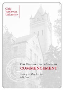 Commencement Program - Ohio Wesleyan University