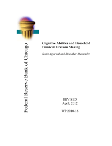 Cognitive Abilities and Household Financial Decision Making Sumit