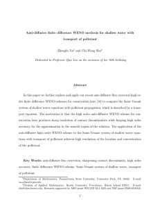Anti-diffusive finite difference WENO methods for shallow water with
