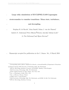 Large eddy simulations of EUCLIPSE/GASS Lagrangian
