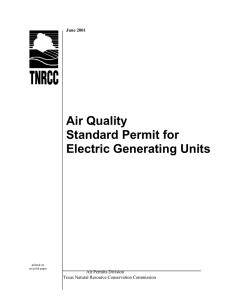 Air Quality Standard Permit for Electric Generating Units