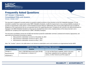 CIP V5 Frequently Asked Questions