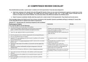 a1 competence review checklist