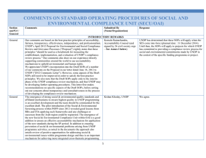 comments on standard operating procedures of social and