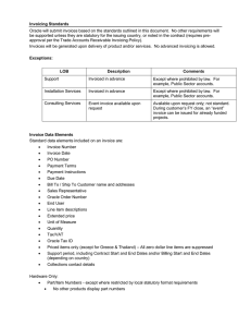 Oracle`s Invoicing Standards Policy