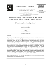 Renewable Energy Resources based DC-DC Power