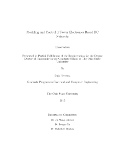 Modeling and Control of Power Electronics Based DC Networks