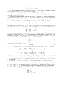 Solutions of homework 1 1 a) Using the stereographic projection