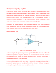 The Op-amp Integrating Amplifier: