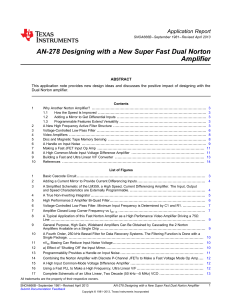 AN-278 Designing with a New Super Fast Dual Norton Amplifier