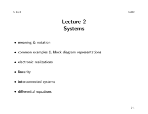Lecture 2 Systems - Stanford University