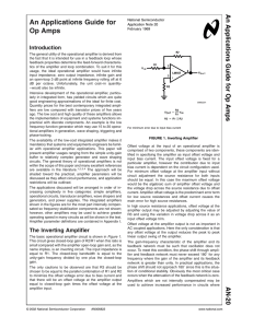 Application Note 20 An Applications Guide for Op Amps