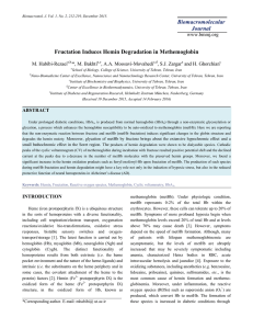 Biomacromolecular Journal Fructation Induces Hemin Degradation
