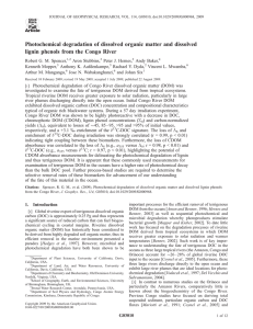 Photochemical degradation of dissolved organic matter and
