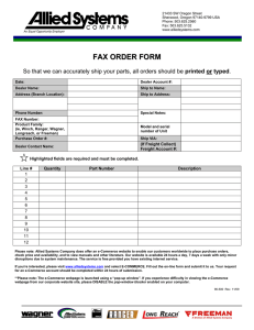 Fax Order Form - Allied Systems Company