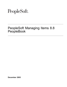 PeopleSoft Managing Items 8.8 PeopleBook