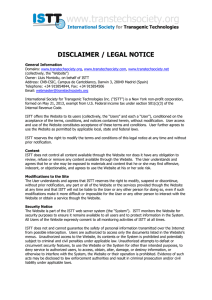 disclaimer / legal notice - International Society for Transgenic