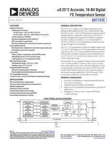 ±0.25°C Accurate, 16-Bit Digital I2C Temperature