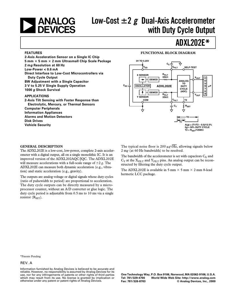 adxl202 datasheet