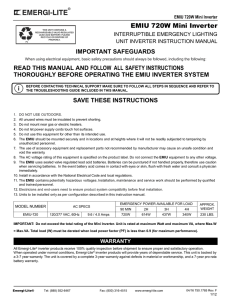 Instruction Sheet 720W - Emergi-Lite